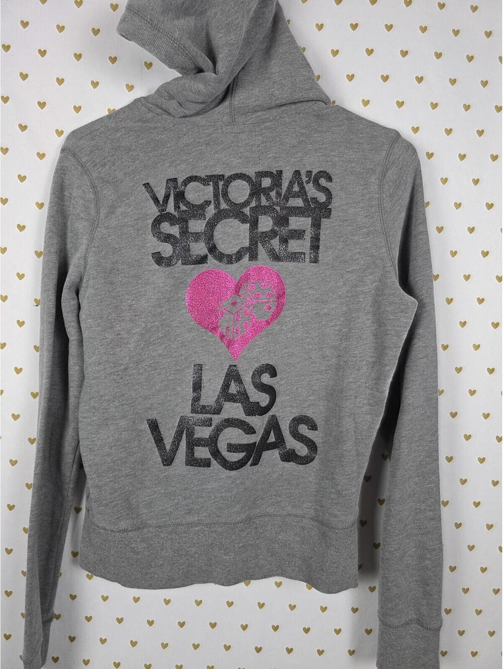 Victorias Secret BLING GLITTERED SUPERMODEL ESSENTIALS Las Vegas Hoodie Jacket S - Picture 1 of 5